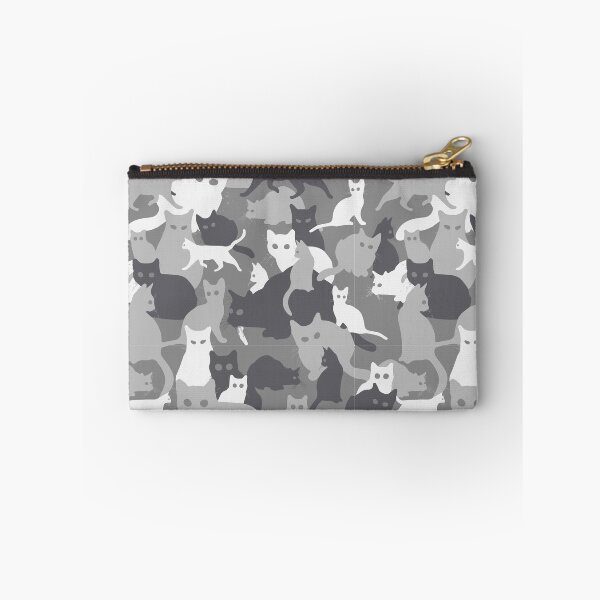 Item preview, Cute Black & Grey Cat Camo Pattern Print designed and sold by TopTrendNow.