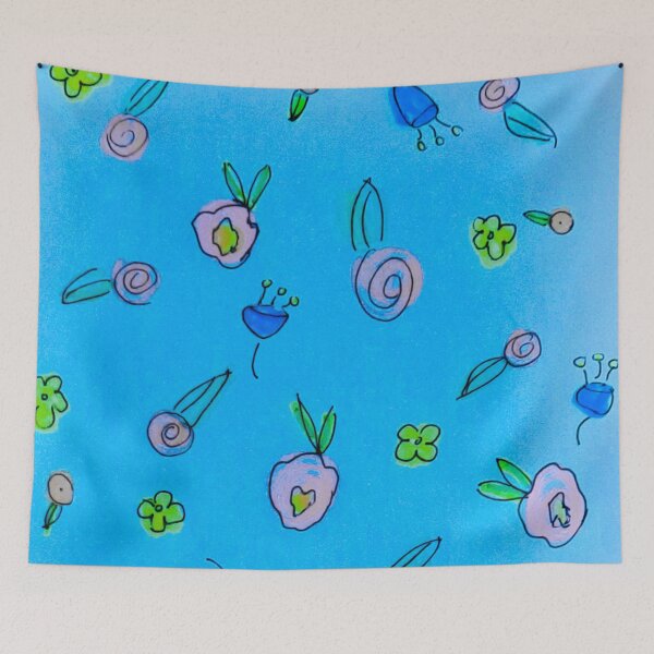 Item preview, Flower Medley-Blue designed and sold by Designs By YL.