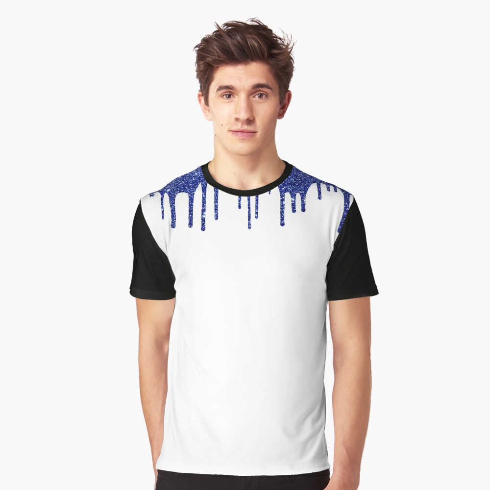 Navy Blue Glitter Simulated Look | Graphic T-Shirt