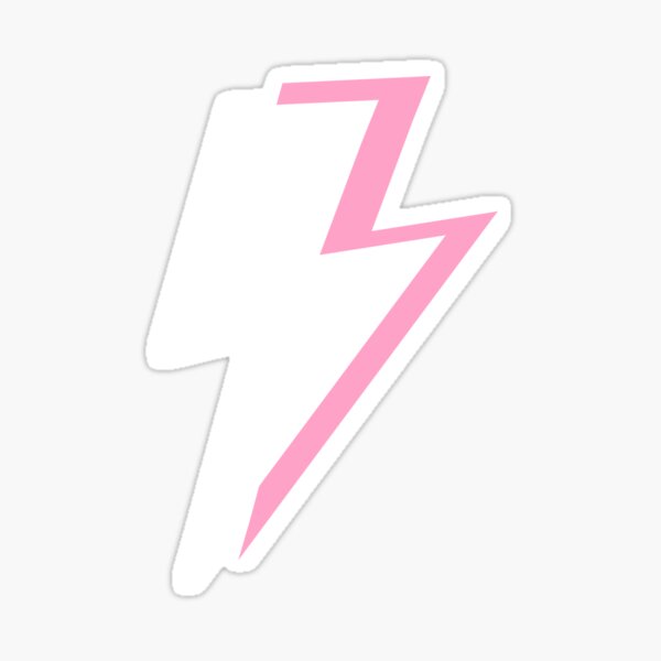 Item preview, White and Pink Lightning Bolt on Black  designed and sold by OneThreeSix.