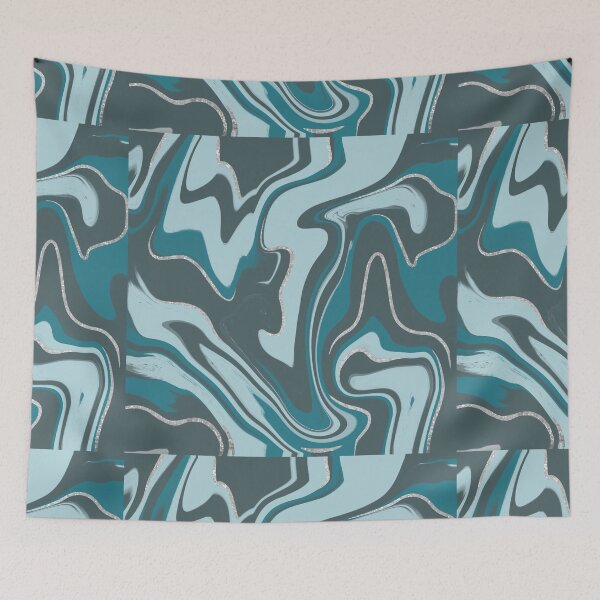 Item preview, Blue/Light Blue/Silver Liquified Abstract designed and sold by muffinstandd.