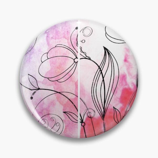 Item preview, Flower Doodle Watercolor Diptych designed and sold by Designs By YL.