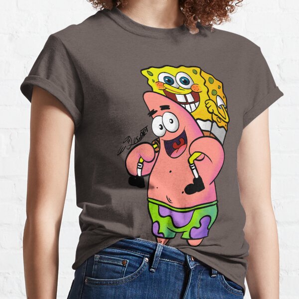 SpongeBob SquarePants T-Shirt Sad Patrick In Fish Bowl Small White