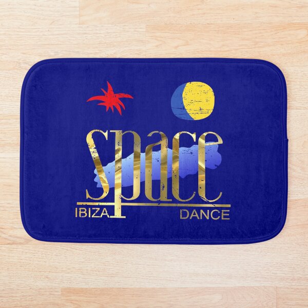 SPACE Ibiza Dance: MODEL 2 vintage night blue gold gold Mythical nightclub of La French Touch Bath Mat