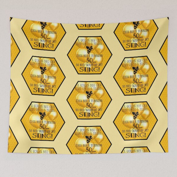Item preview, Queen Bee Trivia...50th Birthday! (On Lt. Yellow) designed and sold by PawsitiveMum.