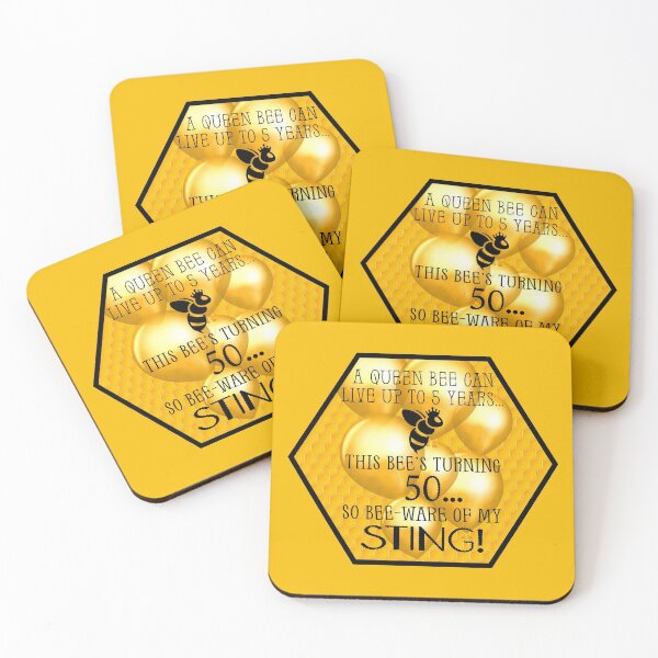 Item preview, Queen Bee Trivia...50th Birthday! (On Golden Yellow) designed and sold by PawsitiveMum.