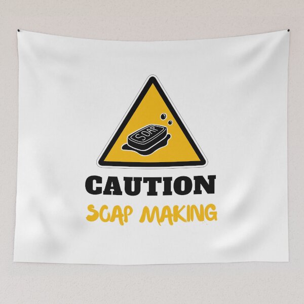 Item preview, Caution soap making love soap saponification white designed and sold by daguilon.