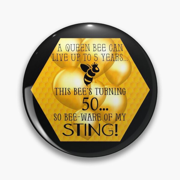 Item preview, Queen Bee Trivia...50th Birthday! (On Black) designed and sold by PawsitiveMum.
