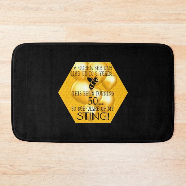 Item preview, Queen Bee Trivia...50th Birthday! (On Black) designed and sold by PawsitiveMum.
