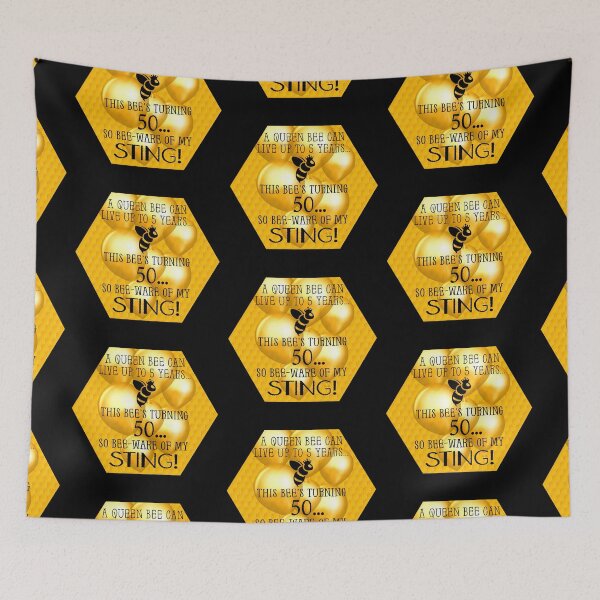 Item preview, Queen Bee Trivia...50th Birthday! (On Black) designed and sold by PawsitiveMum.