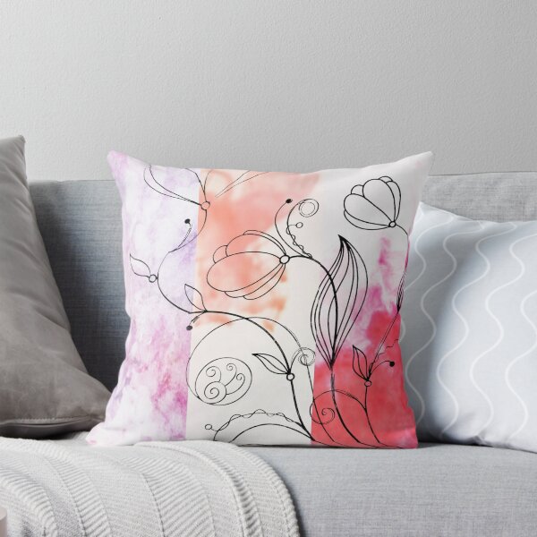 Item preview, Flower Doodle Watercolor Triptych designed and sold by Designs By YL.