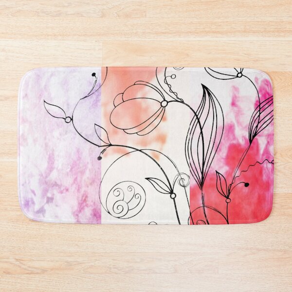Item preview, Flower Doodle Watercolor Triptych designed and sold by Designs By YL.