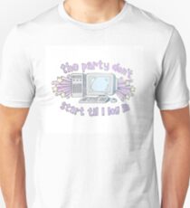 The party don't start til I log in Unisex T-Shirt