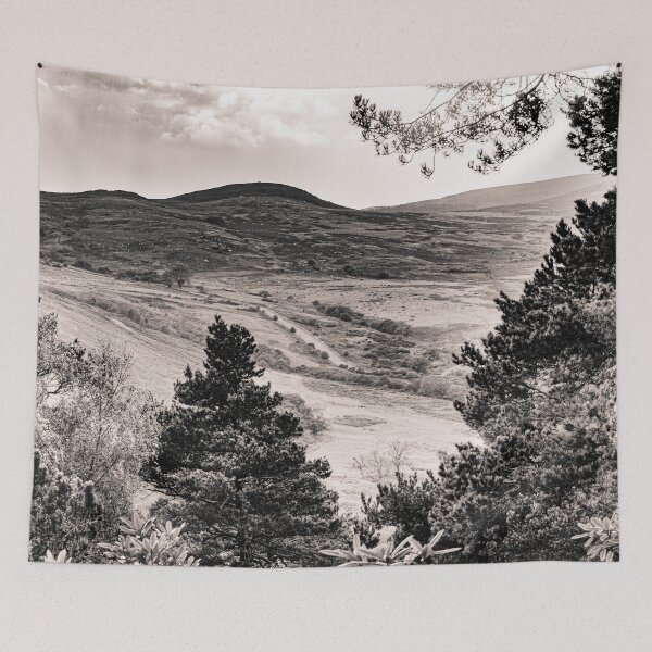 Item preview, Forest and hills in black and white designed and sold by StencilMyst ..