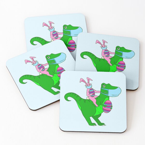 Item preview, face mask easter bunny dinosaur pandemic funny trex rabbit designed and sold by Gossip Rag.