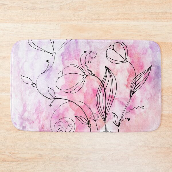 Item preview, Flower Doodle Watercolor Pink designed and sold by Designs By YL.