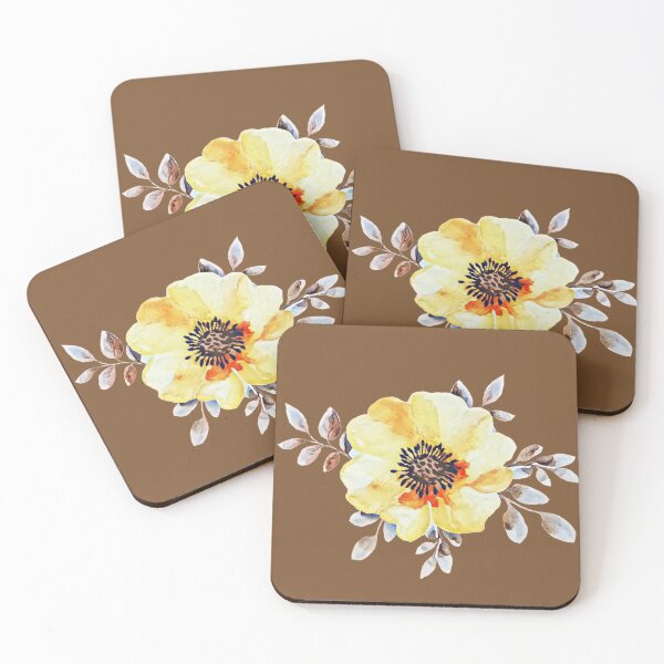 Item preview, Yellow cherry blossom on brown designed and sold by Ninaeva.
