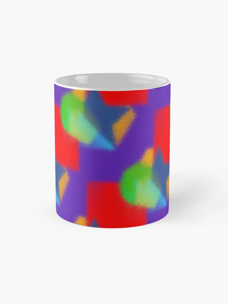 Thumbnail 4 of 6, Coffee Mug, Fuzzy Modernist Abstract Shape Pattern Colorful designed and sold by DesignsofNote.
