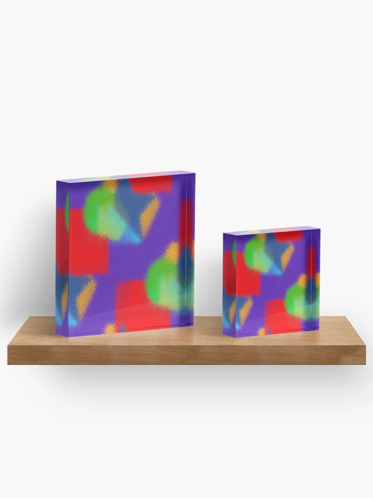 Thumbnail 3 of 5, Acrylic Block, Fuzzy Modernist Abstract Shape Pattern Colorful designed and sold by DesignsofNote.