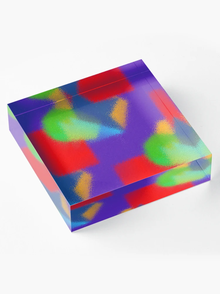 Thumbnail 4 of 5, Acrylic Block, Fuzzy Modernist Abstract Shape Pattern Colorful designed and sold by DesignsofNote.