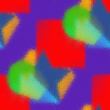 Artwork thumbnail, Fuzzy Modernist Abstract Shape Pattern Colorful by DesignsofNote