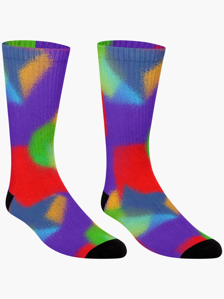 Thumbnail 3 of 5, Socks, Fuzzy Modernist Abstract Shape Pattern Colorful designed and sold by DesignsofNote.