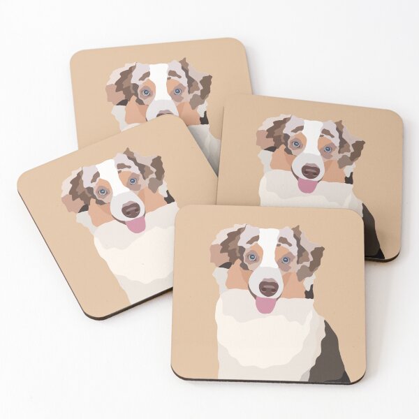 Item preview, Red Merle Mini Aussie Dog Portrait Digital Illustration designed and sold by sherylwylie.