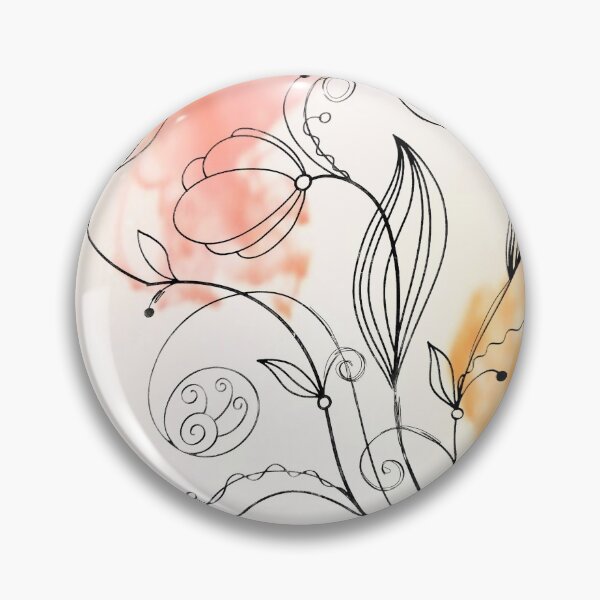 Item preview, Flower Doodle Watercolor Orange designed and sold by Designs By YL.