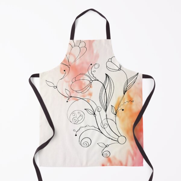 Item preview, Flower Doodle Watercolor Orange designed and sold by Designs By YL.