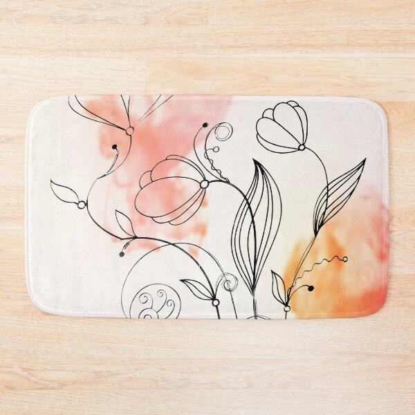 Item preview, Flower Doodle Watercolor Orange designed and sold by Designs By YL.