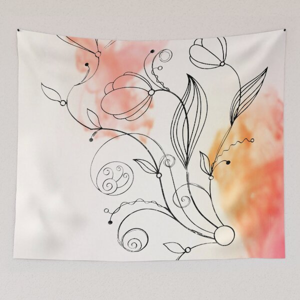 Item preview, Flower Doodle Watercolor Orange designed and sold by Designs By YL.