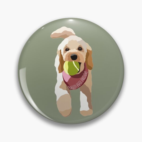 Artikelvorschau, Cockerpoo Tennisball Hund Portrait digitale Illustration entworfen und verkauft von sherylwylie.