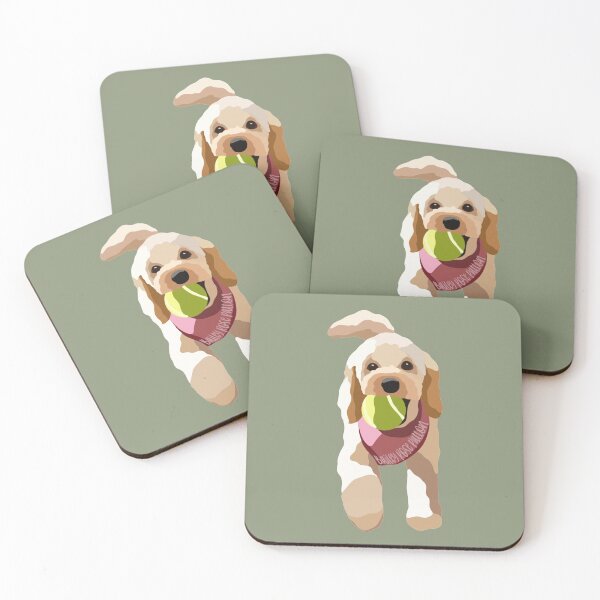 Item preview, Cockerpoo Tennis Ball Dog Portrait Digital Illustration designed and sold by sherylwylie.