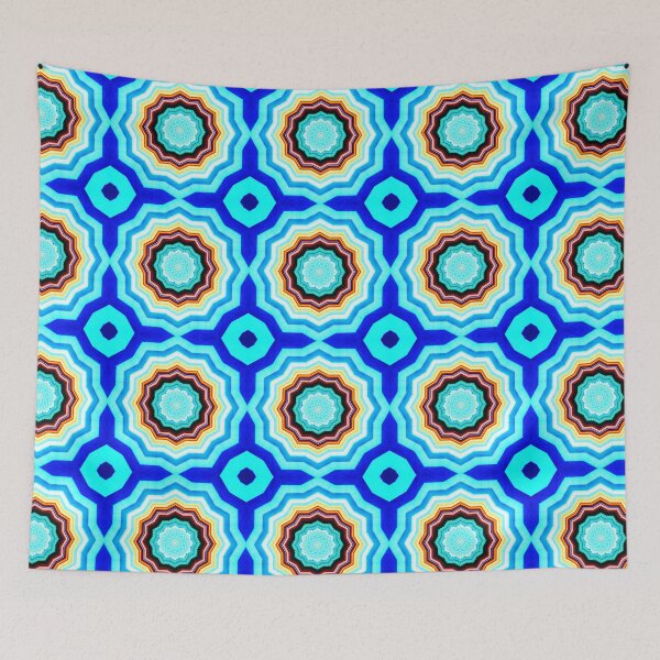 Item preview, Mocha Turquoise and Blue 12 Point Vibrant Star designed and sold by Kay Patterson.