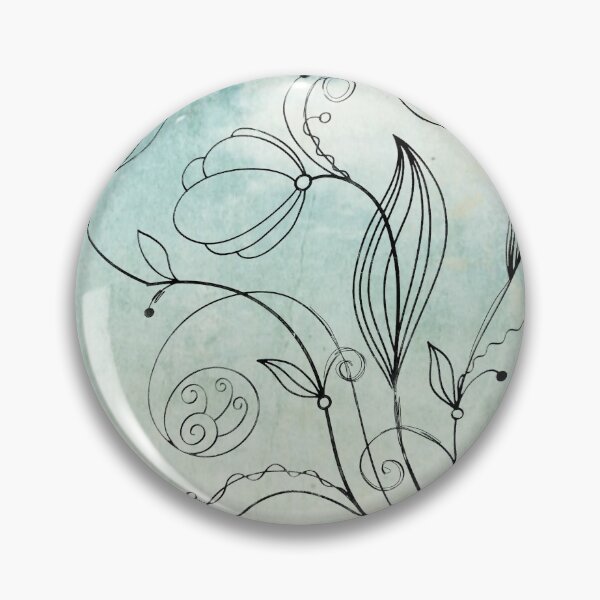 Item preview, Flower Doodle Watercolor Aqua designed and sold by Designs By YL.