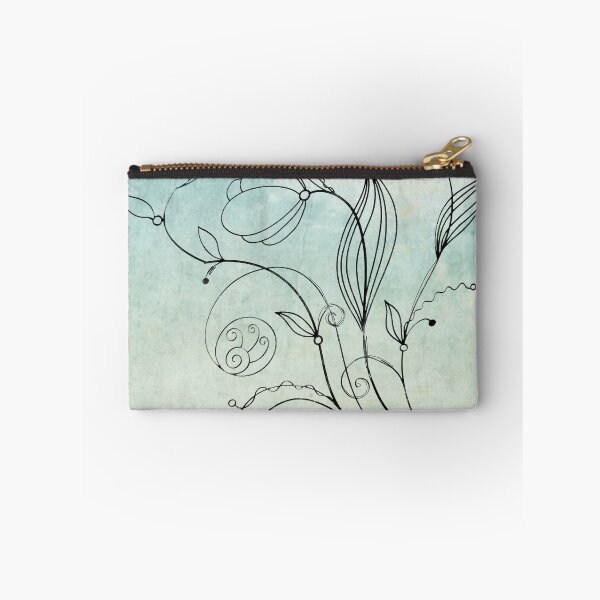 Item preview, Flower Doodle Watercolor Aqua designed and sold by Designs By YL.