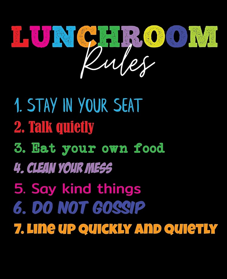 Funda y vinilo para iPad «Reglas de la sala de almuerzo Cafetería de la  escuela divertida y señora del almuerzo» de Rzelemenz | Redbubble