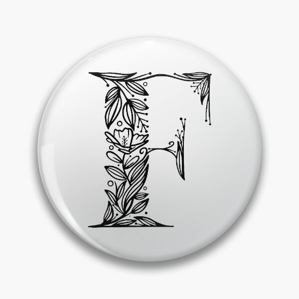 Item preview, Letter F monogram floral design designed and sold by TotallyType.