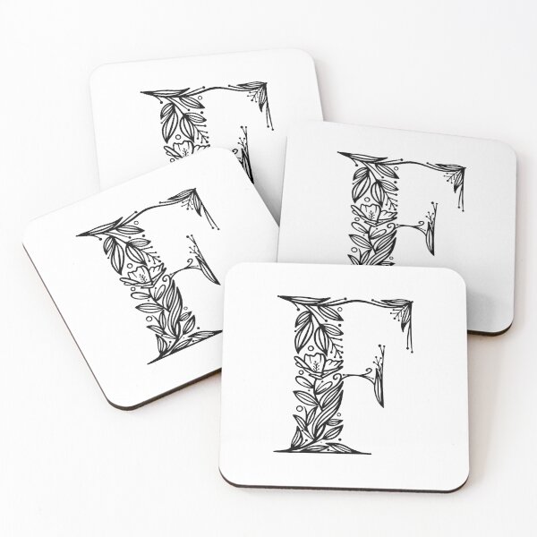 Item preview, Letter F monogram floral design designed and sold by TotallyType.