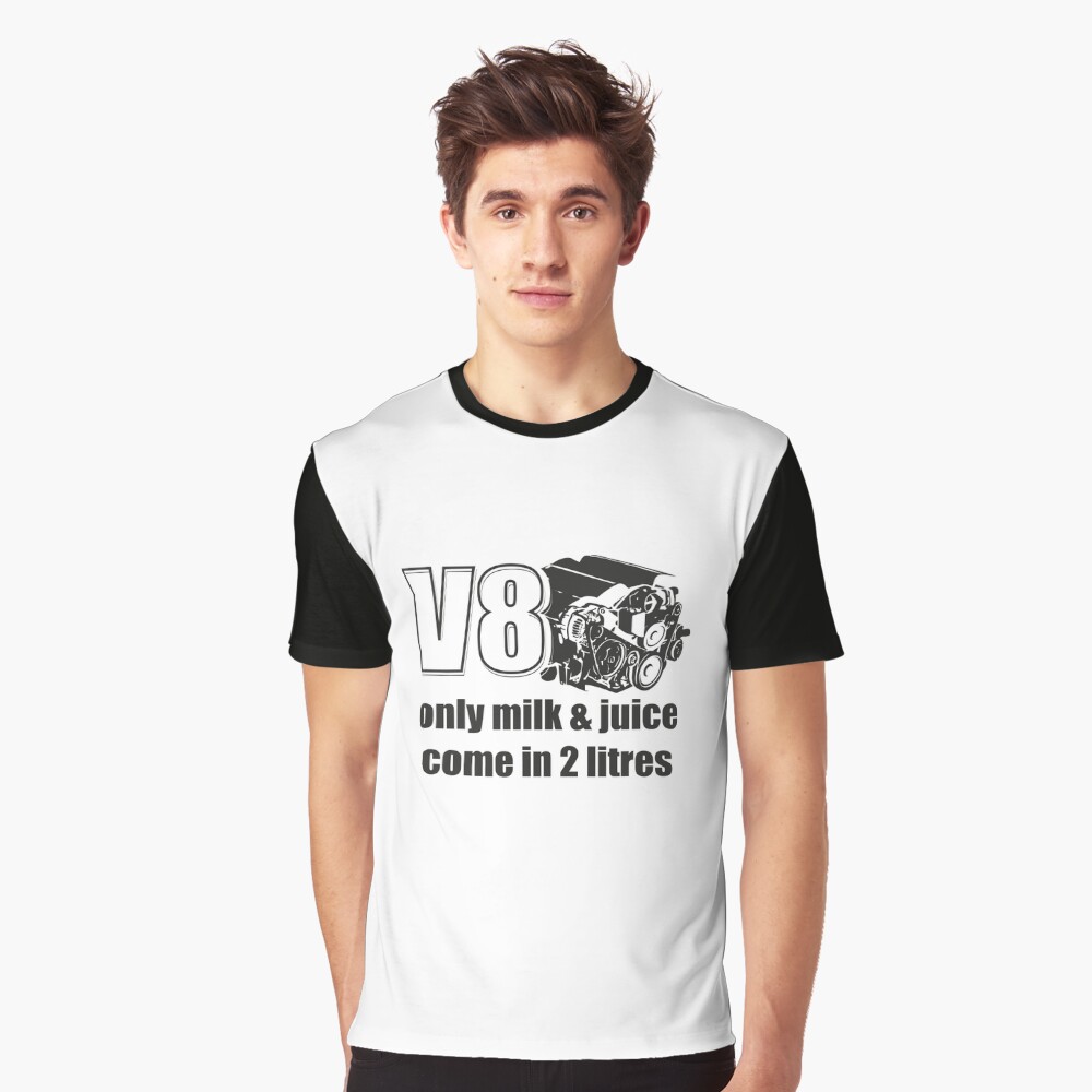 V8 Powered Only Milk /& Juice in 2 liters Muscle Cars Racing Sweatshirt