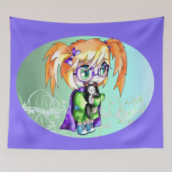 Item preview, cute young sorcerer holding a black cat for dnd and fantasy fans designed and sold by CuisineCat.