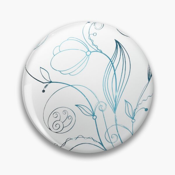 Item preview, Flower Line Doodle Blue designed and sold by Designs By YL.