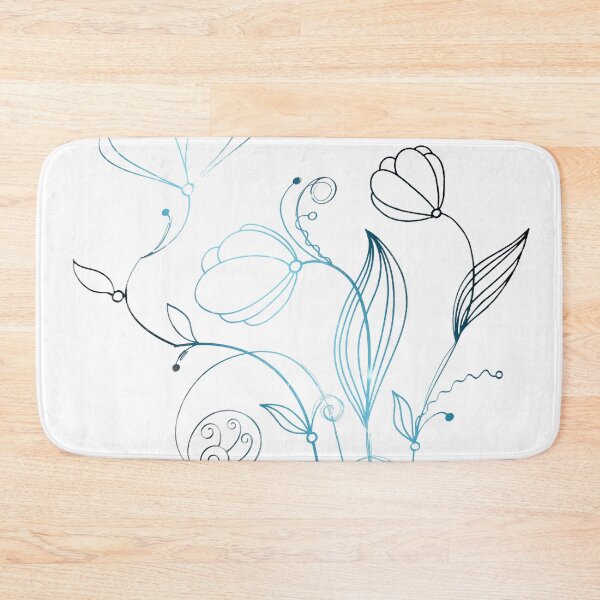 Item preview, Flower Line Doodle Blue designed and sold by Designs By YL.