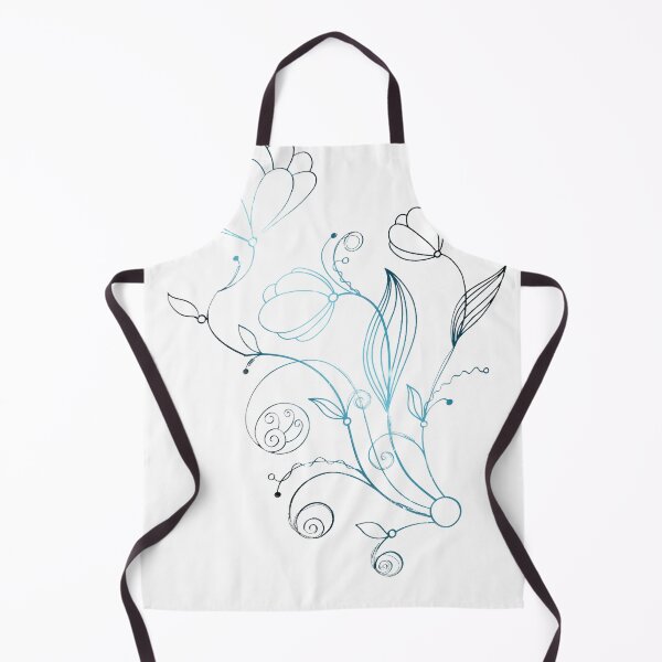 Item preview, Flower Line Doodle Blue designed and sold by Designs By YL.