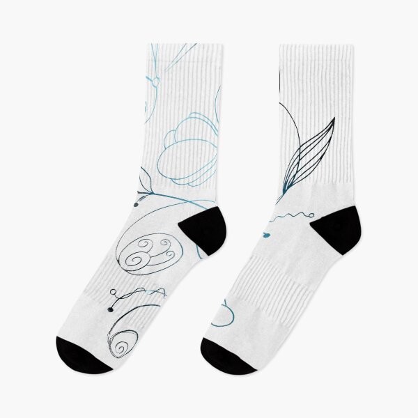 Item preview, Flower Line Doodle Blue designed and sold by Designs By YL.