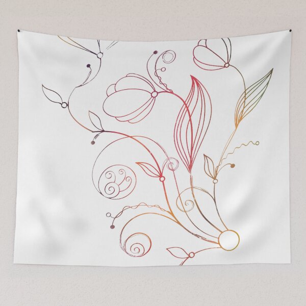 Artikelvorschau, Flower Line Doodle Regenbogen entworfen und verkauft von Designs By YL.