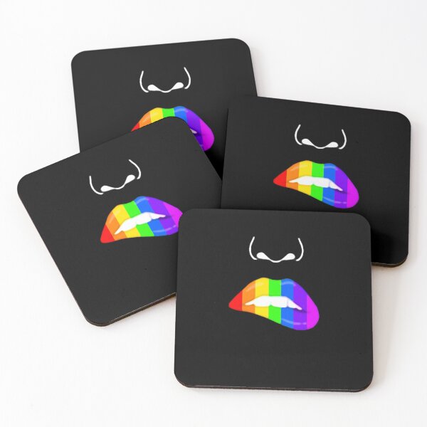 Item preview, Hot Lips - Rainbow - Black designed and sold by DuskWingArts.