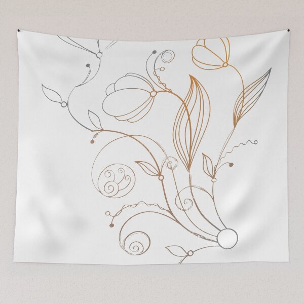 Artikelvorschau, Flower Line Doodle Orange entworfen und verkauft von Designs By YL.