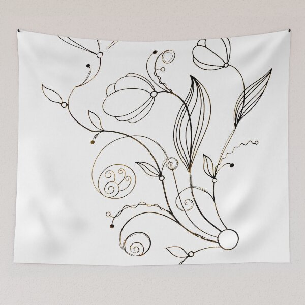 Item preview, Flower Line Doodle Gold designed and sold by Designs By YL.