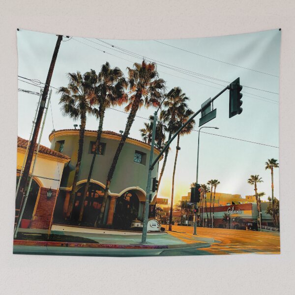 Item preview, road in the city with sunrise sky at Encino, Los Angeles, USA designed and sold by Mrvell.